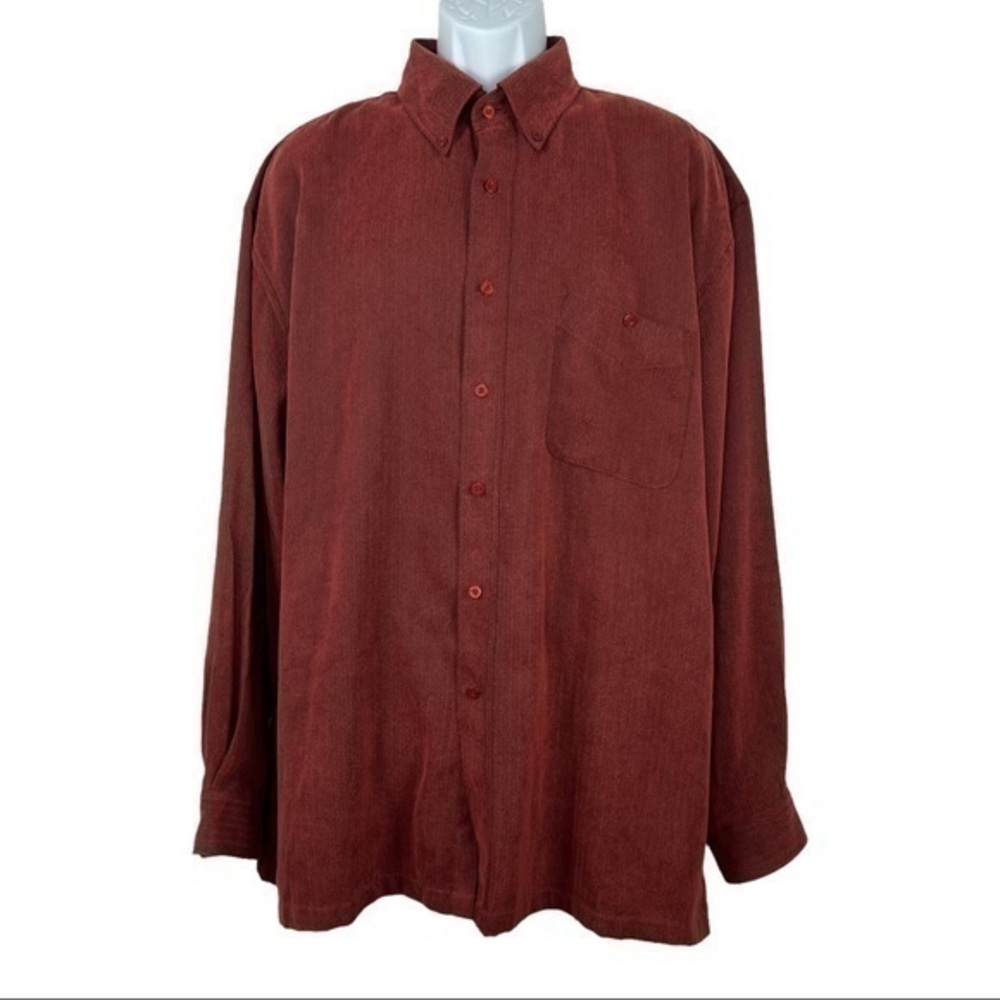 Alan Flusser Men Casual Shirt Red Buttons Down Sz XL
